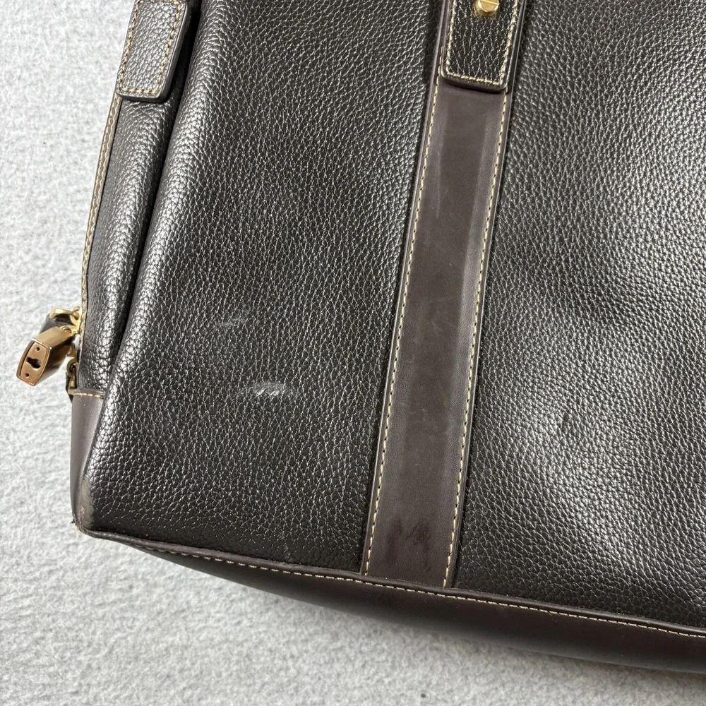 VTG Brooks Brothers Brown Pebbled Leather Briefcase Laptop Bag Work Messenger